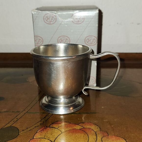 Match Italian Pewter Handmade Baby Cup - Picture 2 of 6